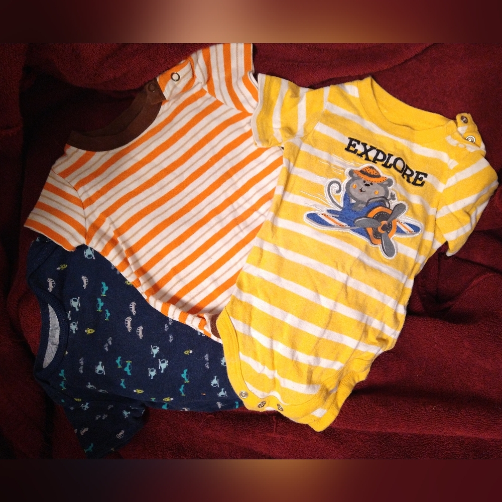 Garanimals Orange and Yellow Striped Bodysuits